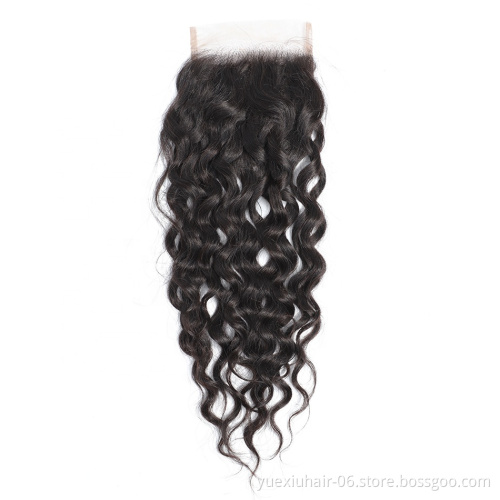 Brazilian Virgin Human Hair Closure Water Wave 4x4 Lace Closure